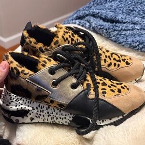 Steve Madden Leopard and Black Sneakers